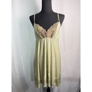 DKNY Women's Floral Print Lace Accent Slip Dress Nightgown‎ Lingerie Large